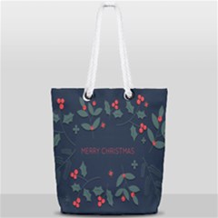 Merry Christmas Holiday Pattern  Full Print Rope Handle Tote (small) by artworkshop