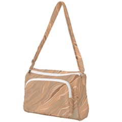 Abstract Marble Effect Earth Stone Texture Front Pocket Crossbody Bag by Wegoenart