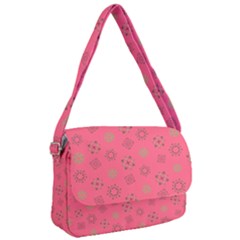 Pink Art Pattern Design Geometric Courier Bag by Wegoenart