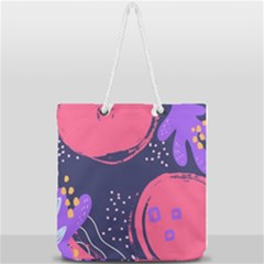 Illustration Abstract Background Shape Full Print Rope Handle Tote (large) by Wegoenart