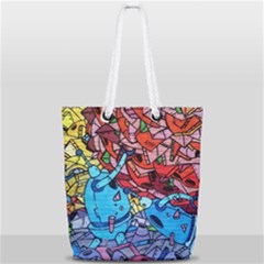 Graffiti-wall-mural-painting-arts Full Print Rope Handle Tote (small) by Simbadda