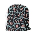 Blue And Pink Jaguar Dots Leopard Black And White Leopard Print Jaguar Dots Drawstring Pouch (2XL) View2