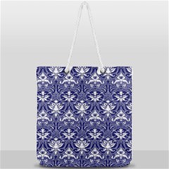 Blue Lace Decorative Ornament - Pattern 14th And 15th Century - Italy Vintage  Full Print Rope Handle Tote (large) by ConteMonfrey