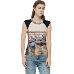 Black Several Boats - Colorful Italy  Women s Raglan Cap Sleeve Tee by ConteMonfrey