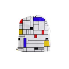 Illustration Geometric Abstract Plates Mosaic Drawstring Pouch (medium) by Wegoenart