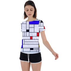 Illustration Geometric Abstract Plates Mosaic Back Circle Cutout Sports Tee by Wegoenart