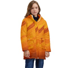 Abstract Painting Background Art Kid s Hooded Longline Puffer Jacket by Wegoenart