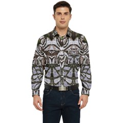 Liberty Inspired Embroidery Iv Men s Long Sleeve Pocket Shirt  by kaleidomarblingart