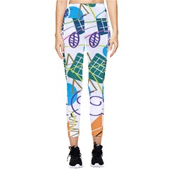Abstract Pattern Pocket Leggings  by Wegoenart