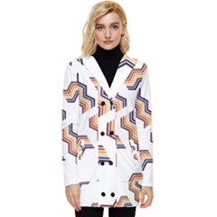 Illustration Abstract-art Diagonal Stripe Stripes Button Up Hooded Coat  by Wegoenart