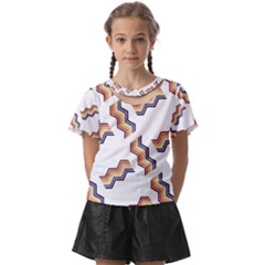 Illustration Abstract-art Diagonal Stripe Stripes Kids  Front Cut Tee by Wegoenart