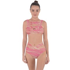 Illustration Graphic Pattern Texrure Pink Maeble Bandaged Up Bikini Set  by Wegoenart