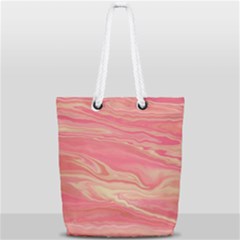 Illustration Graphic Pattern Texrure Pink Maeble Full Print Rope Handle Tote (small) by Wegoenart