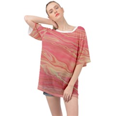 Illustration Graphic Pattern Texrure Pink Maeble Oversized Chiffon Top by Wegoenart