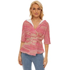 Illustration Graphic Pattern Texrure Pink Maeble Lightweight Drawstring Hooded Top by Wegoenart