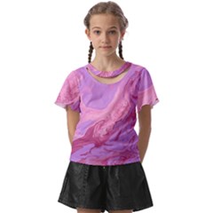 Illustration Art Pink Design Wallpaper Kids  Front Cut Tee by Wegoenart