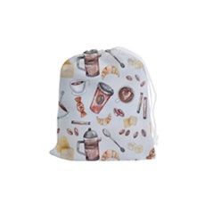 Coffee Coffeemania Caffeine Pattern Drawstring Pouch (medium) by Wegoenart