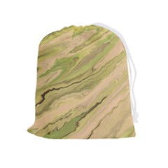 Green Pattern Texture Marble Drawstring Pouch (xl) by Wegoenart