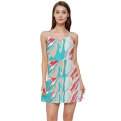 Stone Marble Texturw Pattern Short Frill Dress by Wegoenart