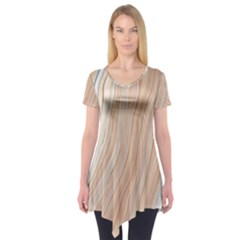 Marble Texture Marble Painting Short Sleeve Tunic  by Wegoenart