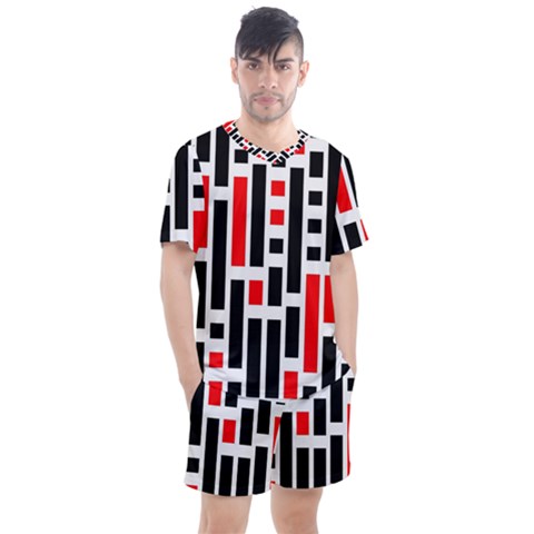 Illustration Background Geometric Pattern Men s Mesh Tee And Shorts Set by Wegoenart