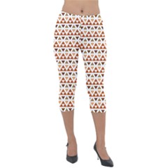 Illustration Geometric Tribal Pattern Design Lightweight Velour Capri Leggings  by Wegoenart
