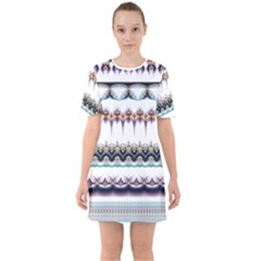 Illustration Geometric Art Dividers Borders Sixties Short Sleeve Mini Dress by Wegoenart