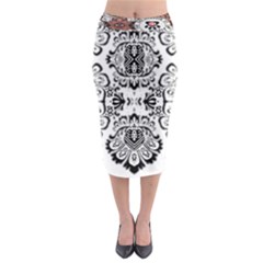 Im Fourth Dimension Black White 57 Midi Pencil Skirt by imanmulyana