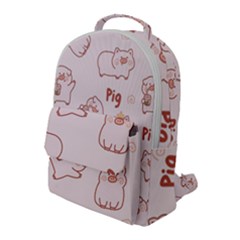 Pig Cartoon Background Pattern Flap Pocket Backpack (large) by Sudhe