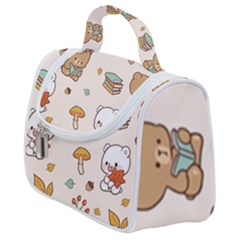 Illustration Bear Cartoon Background Pattern Satchel Handbag by Sudhe