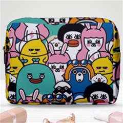 Illustration Animals Cartoon Background Pattern Make Up Pouch (large) by Sudhe