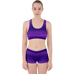 Illustration Purple Abstract Wallpaper Pattern Abstract Work It Out Gym Set by Sudhe