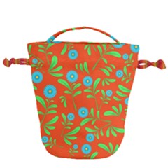 Background-texture-seamless-flowers Drawstring Bucket Bag by Jancukart