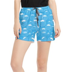 Pattern Blue Bubble Pattern Background Women s Runner Shorts by Amaryn4rt