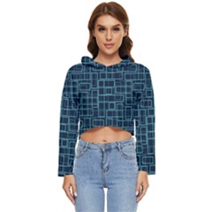 Abstract Illustration Background Rectangles Pattern Women s Lightweight Cropped Hoodie by Amaryn4rt