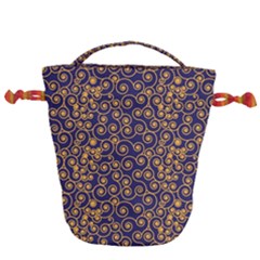 Pattern Illustration Spiral Pattern Texture Fractal Drawstring Bucket Bag by Amaryn4rt