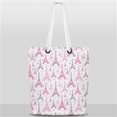 Eiffel Tower Pattern Wallpaper Full Print Rope Handle Tote (small) by Amaryn4rt
