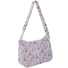 Eiffel Tower Pattern Wallpaper Zip Up Shoulder Bag by Amaryn4rt