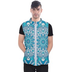 Mandala Blue Men s Puffer Vest by zappwaits