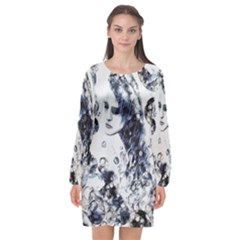 Marina Long Sleeve Chiffon Shift Dress  by MRNStudios