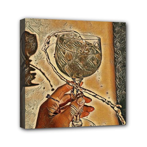 A Little Glass Of White Wine - Italian Drinks Mini Canvas 6  X 6  (stretched) by ConteMonfrey