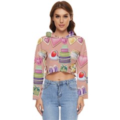 Illustration Seamless Pattern Standardize Women s Lightweight Cropped Hoodie by danenraven