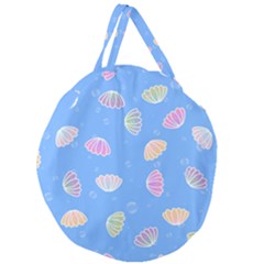 Illustration Seashell Clam Pattern Art Design Giant Round Zipper Tote by danenraven