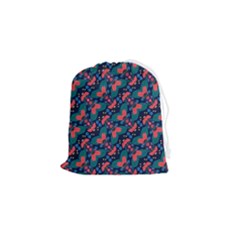 Illustration Tile Pattern Patchwork Drawstring Pouch (small) by danenraven