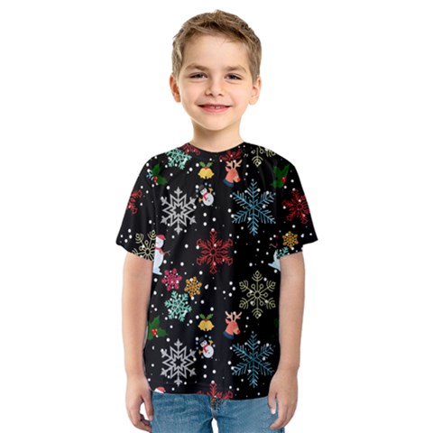 Illustration Xmas Christmas Thanks Giving Pattern Kids  Sport Mesh Tee by danenraven