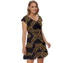 Metallic Snake Skin Pattern Short Sleeve Tiered Mini Dress View3