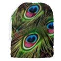 Peacock Feathers Color Plumage Drawstring Pouch (3XL) View2