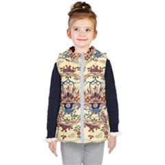 Vintage Antique Plate China Kids  Hooded Puffer Vest by Ravend