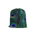 Beautiful Peacock Feathers Drawstring Pouch (Medium) View1