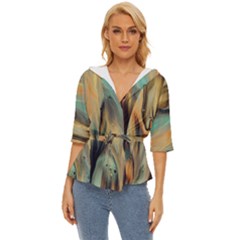 Abstract Painting In Colored Paints Lightweight Drawstring Hooded Top by Ravend